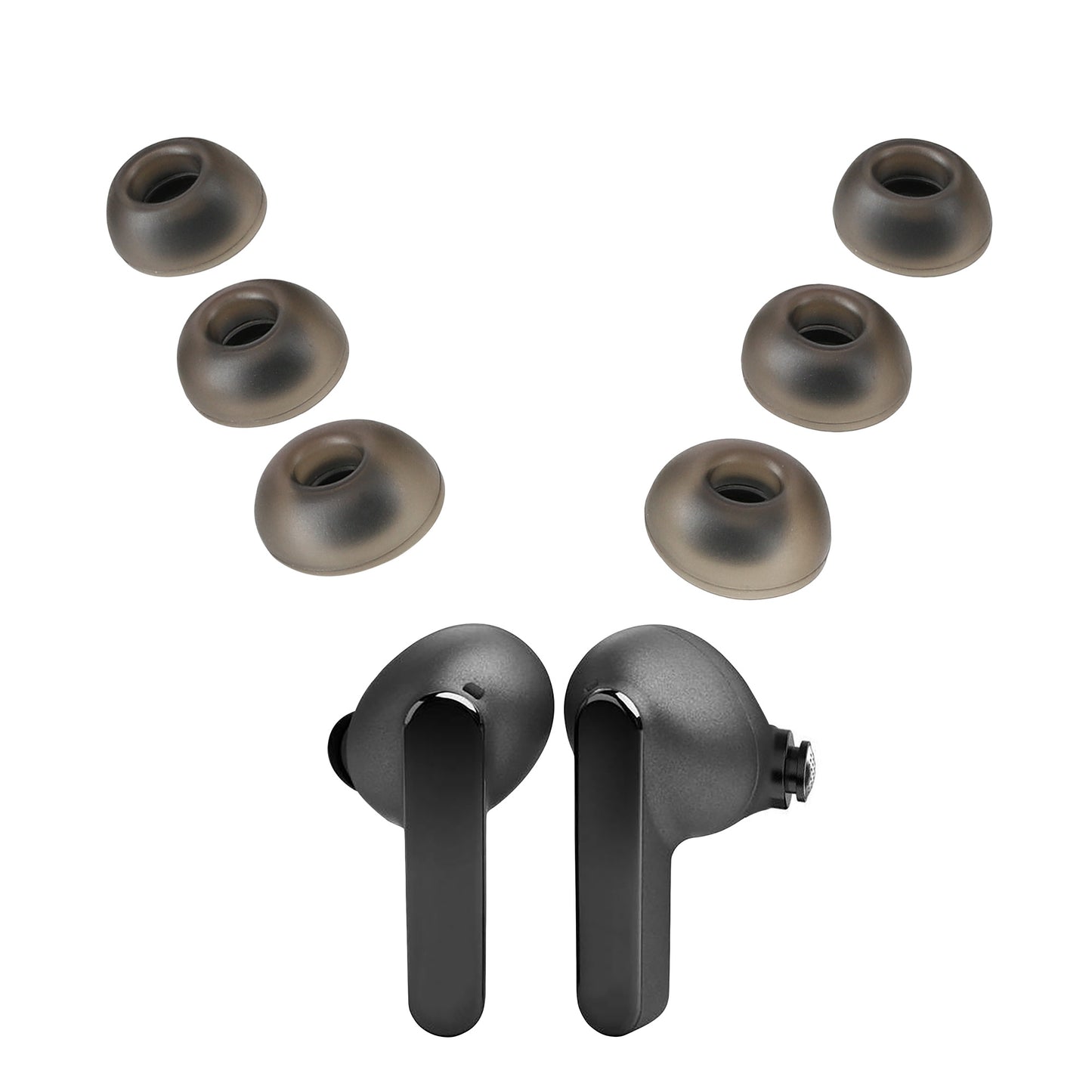 kwmobile 6x Ersatzpolster kompatibel mit JBL Live Pro 2 TWS - Silikon Ersatz Ohrpolster In-Ear Kopfhörer - Headphones Polster Schwarz  