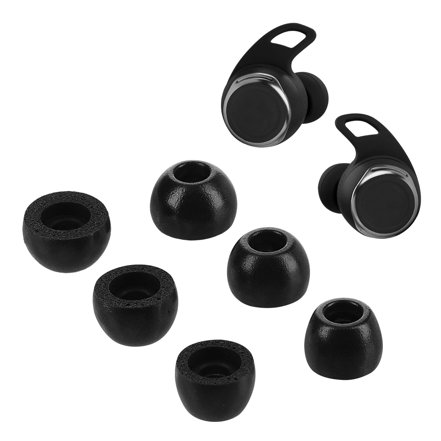 kwmobile Replacement In-Ear Earphones compatible with JBL Reflect flow Pro - 3 Sizes - Earpads Earplugs In-Ear Headphones