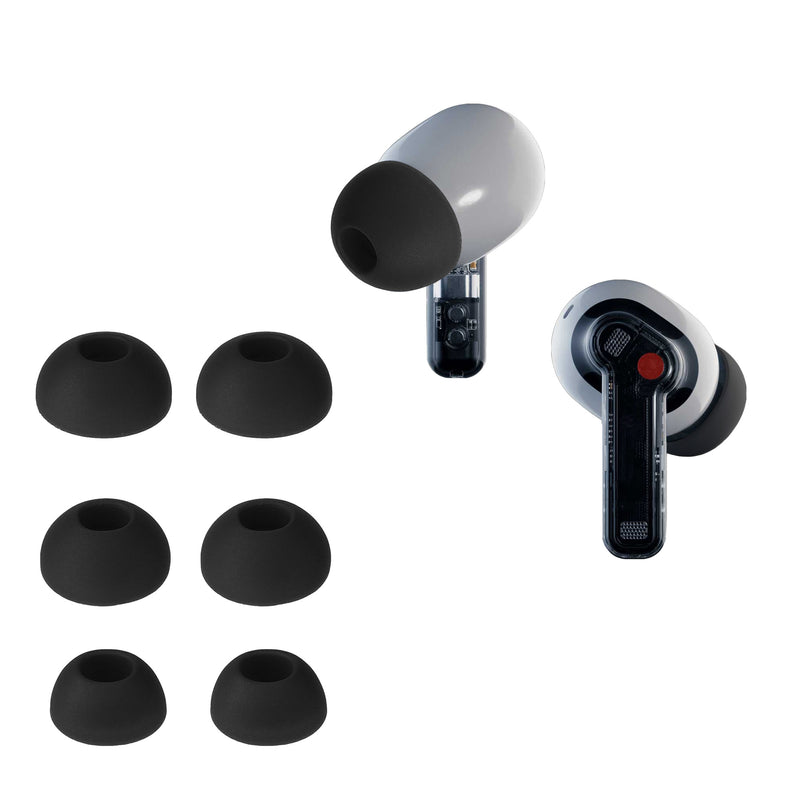 kwmobile 6x Polster kompatibel mit Nothing ear (2) - 3 Größen - Silikon Ohrstöpsel In-Ear Kopfhörer Schwarz  