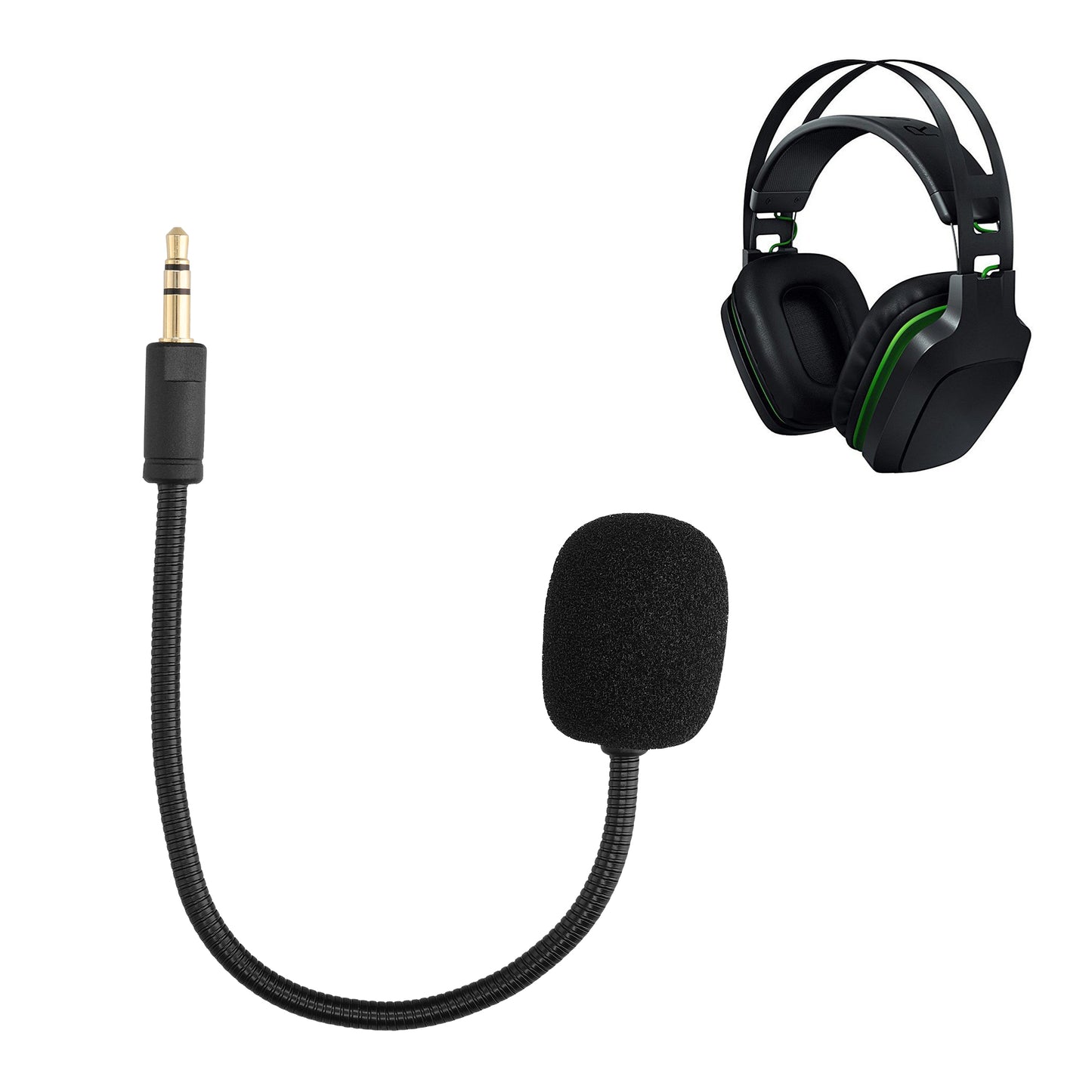 kwmobile Replacement Headphone Microphone compatible with Razer Electra V2 / Electra V1 Headset Gaming Headphones Microphone with 3.5 mm Jack Plug