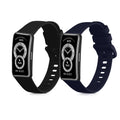 kwmobile 2x Uhrenarmband für Huawei Band 10 / 9 / 8 Armband - Fitnesstracker Band Set aus TPU Silikon - Ersatzarmband Smartwatch - Schwarz Dunkelblau Schwarz  [dsg01]
