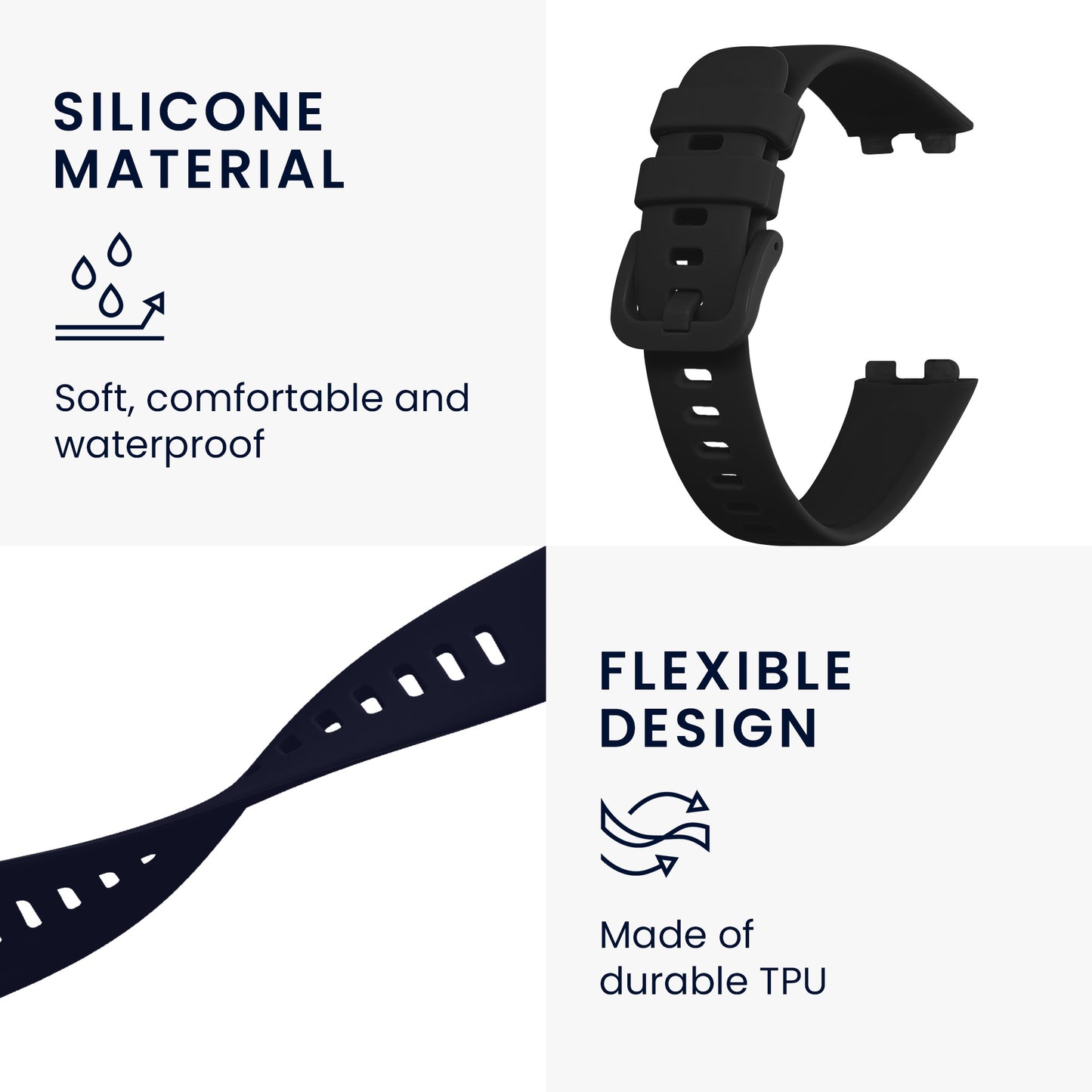 kwmobile Watch Strap for Huawei Band 10 / 9 / 8 Wristband Fitness Tracker Band Set Replacement Strap Smartwatch