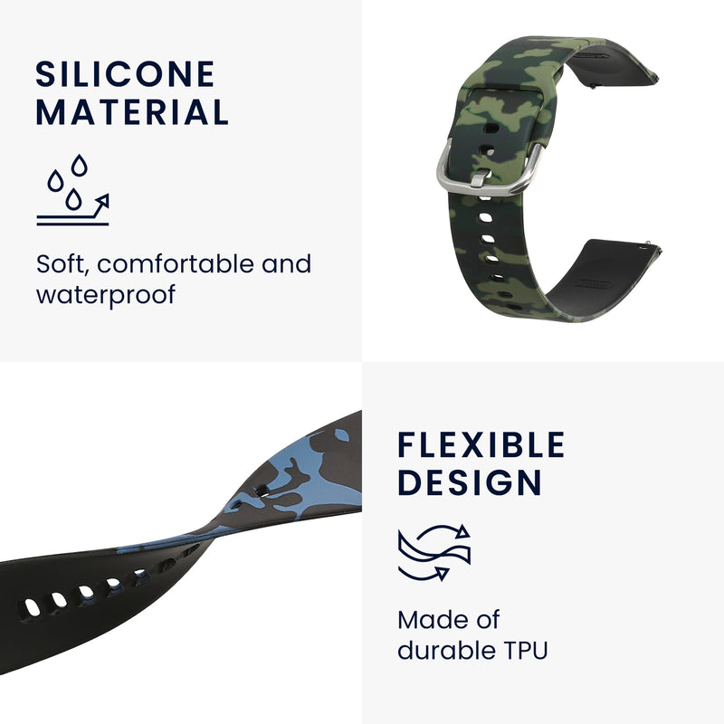 kwmobile Strap compatible with Garmin Venu Sq 2 Music / Sq 2 - 2x Fitness Tracker Silicone Sports Strap