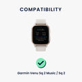 kwmobile Strap compatible with Garmin Venu Sq 2 Music / Sq 2 - 2x Fitness Tracker Silicone Sports Strap