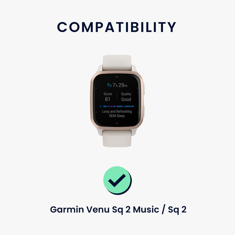 kwmobile Strap compatible with Garmin Venu Sq 2 Music / Sq 2 - 2x Fitness Tracker Silicone Sports Strap