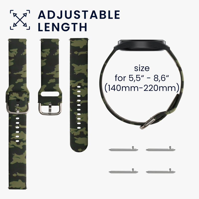 kwmobile Strap compatible with Garmin Venu Sq 2 Music / Sq 2 - 2x Fitness Tracker Silicone Sports Strap