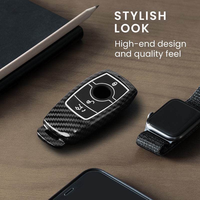 kwmobile Car Key Shell Compatible with Mercedes Benz Smart Key Car Key (Keyless Only) Hardcover Protective Case Key Case Cover