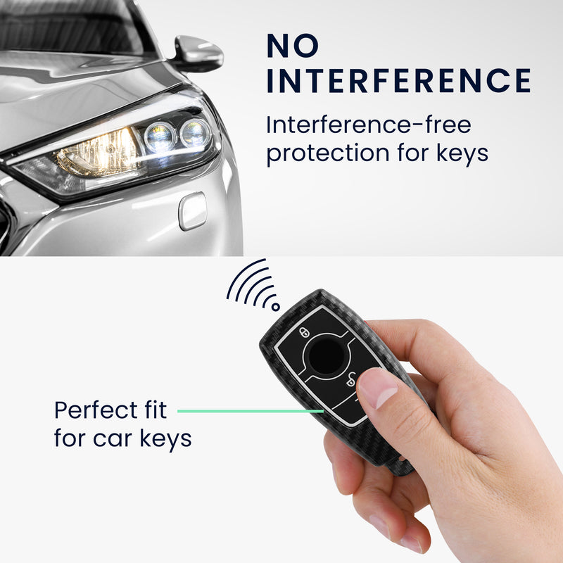 kwmobile Car Key Shell Compatible with Mercedes Benz Smart Key Car Key (Keyless Only) Hardcover Protective Case Key Case Cover