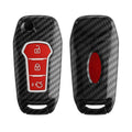 kwmobile Autoschlüssel Hülle kompatibel mit Ford 3-Tasten MyKey Autoschlüssel (Key Free) - Hardcover Schutzhülle Schlüsselhülle Cover in Rot Schwarz Rot  [dsg02]
