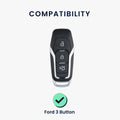 kwmobile Car Key Case compatible with Ford 3-Button MyKey Car Key (Key Free) Hard Cover Protective Case Key Shell Cover