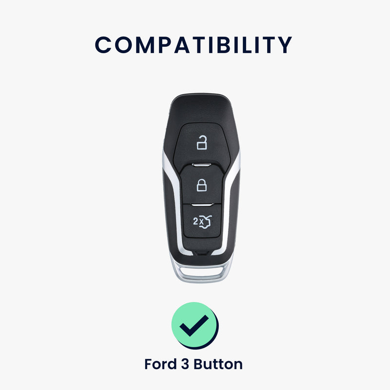 kwmobile Car Key Case compatible with Ford 3-Button MyKey Car Key (Key Free) Hard Cover Protective Case Key Shell Cover
