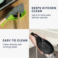 kwmobile Silicone Spoon Rest - Soft Spoon Holder for Cooking Utensils - Kitchen Spoon Holder 9.5 x 20 cm - Cooking Spoon Rest