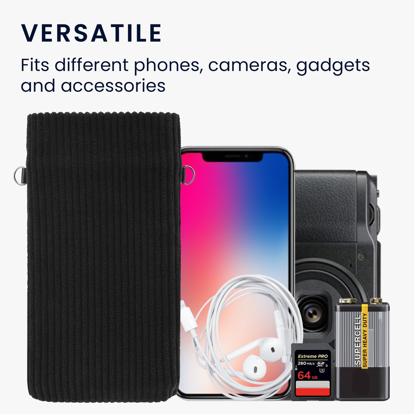 kwmobile Phone Case for Smartphones - 7" Phone Pouch - Phone Bag with Strap 17.7 x 9 cm Inner Dimensions