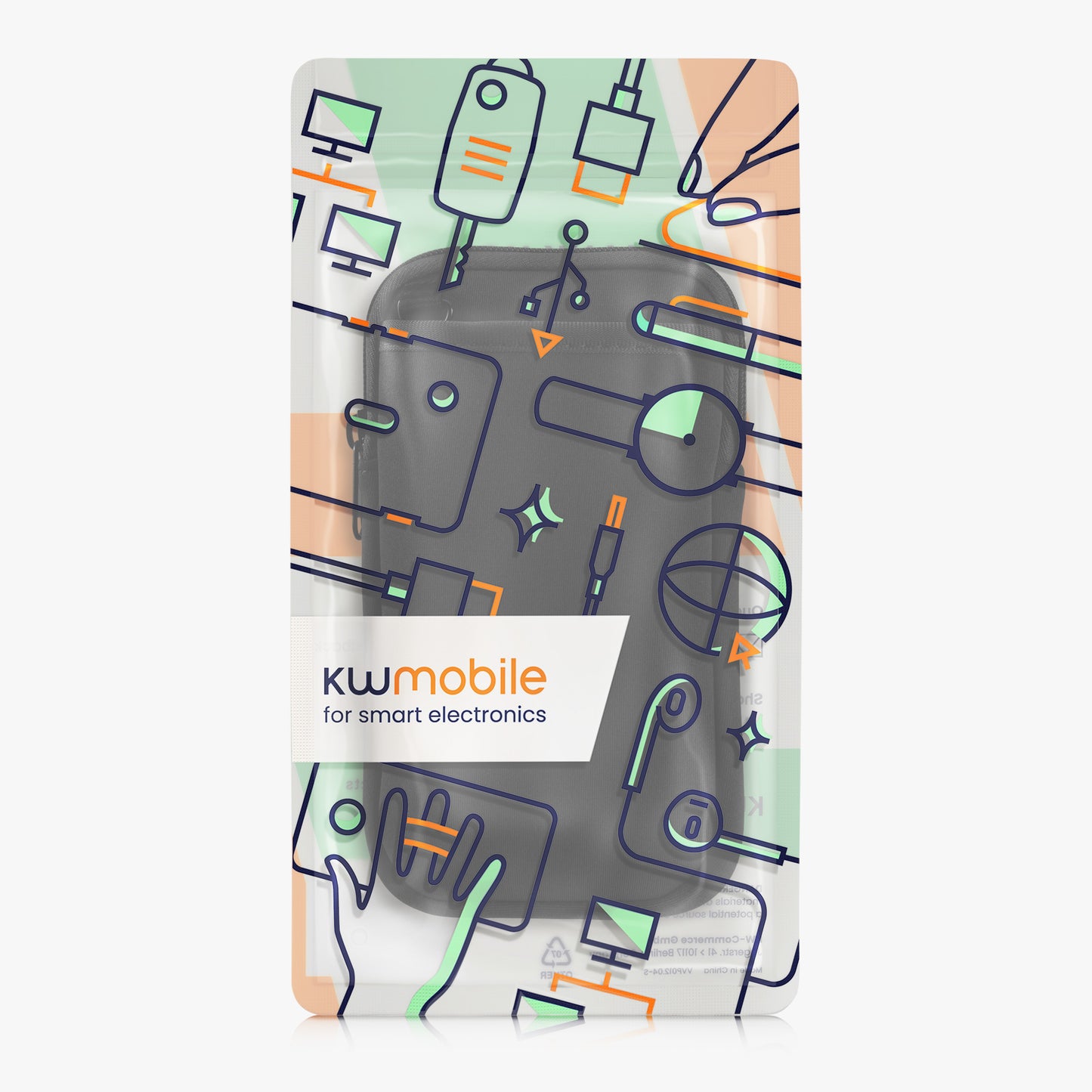 kwmobile Mobile Phone Crossbody Bag for Case with Strap Cover with Zipper Necklace Case