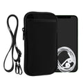 kwmobile Handy Tasche zum Umhängen für XL - 6,7/6,8" - Hülle mit Band - Neopren Cover mit Reißverschluss - 17,2 x 8,4 cm - Necklace Case in Schwarz Schwarz XL 
