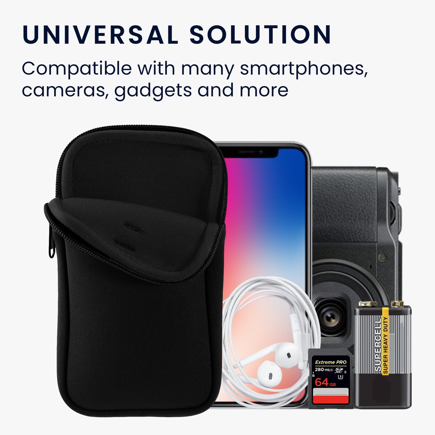 kwmobile Mobile Phone Crossbody Bag for Case with Strap Cover with Zipper Necklace Case