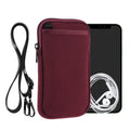 kwmobile Handy Tasche zum Umhängen für XL - 6,7/6,8" - Hülle mit Band - Neopren Cover mit Reißverschluss - 17,2 x 8,4 cm - Necklace Case in Bordeaux Bordeaux XL 