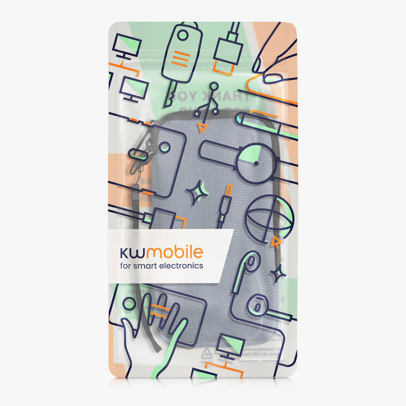 kwmobile Mobile Phone Case Compatible with Smartphones Pouch with Microfiber Inlay Phone Sleeve with 17.2 x 8.4 cm Inner Dimensions