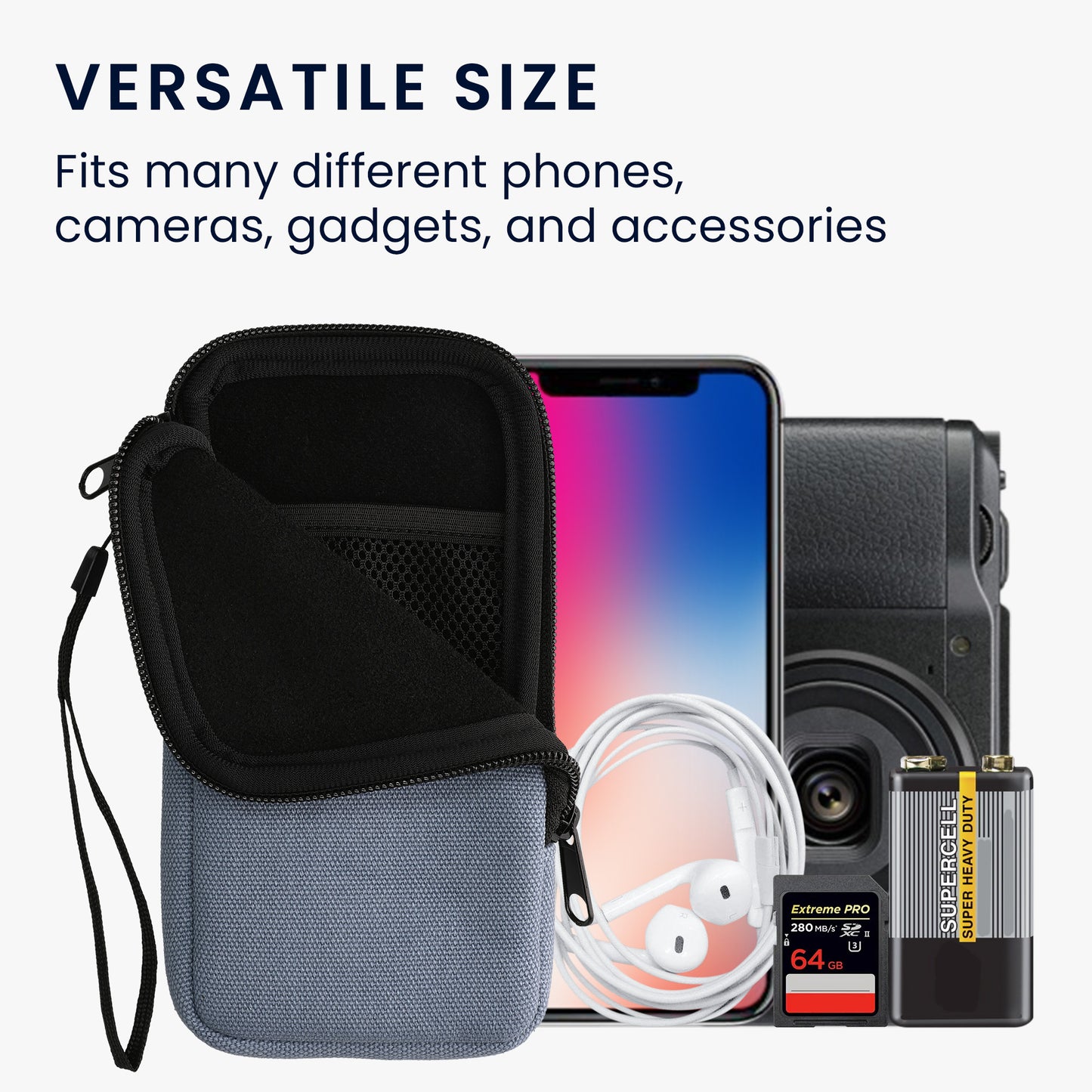 kwmobile Mobile Phone Case Compatible with Smartphones Pouch with Microfiber Inlay Phone Sleeve with 17.2 x 8.4 cm Inner Dimensions