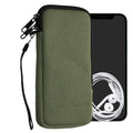 kwmobile Handy Tasche kompatibel mit Smartphones XXL - 7" Hülle - Canvas Handyhülle mit Mikrofaser Inlay in Olivgrün - Handytasche mit 17,7 x 8,5 cm Innenmaße Olivgrün XXL 