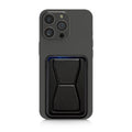 kwmobile Stick-on Card Holder for Smartphones Faux Leather Holder with Stand Function 65 x 95 mm Space for 2 Cards