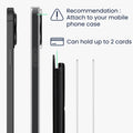 kwmobile Stick-on Card Holder for Smartphones Faux Leather Holder with Stand Function 65 x 95 mm Space for 2 Cards