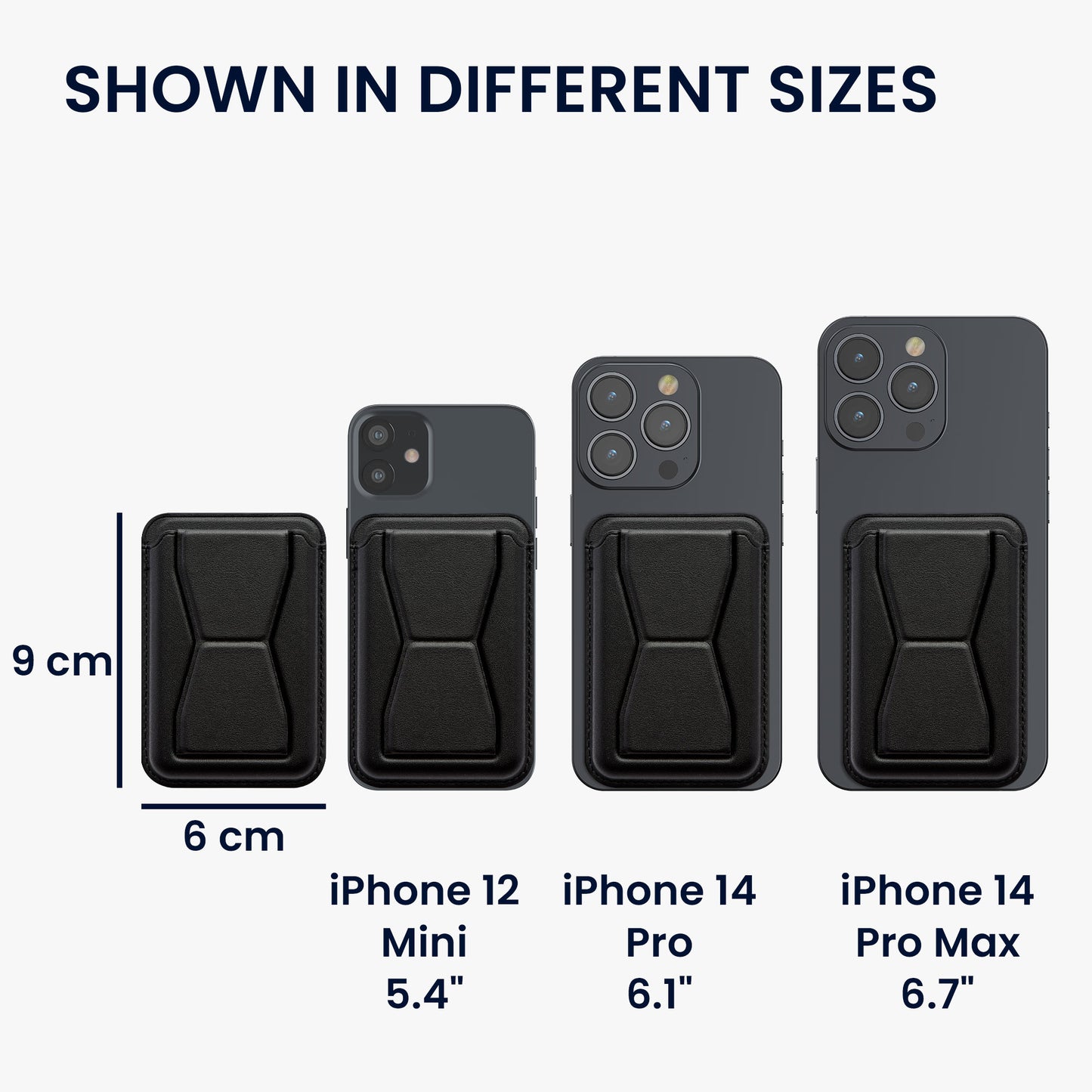 kwmobile Stick-on Card Holder for Smartphones Faux Leather Holder with Stand Function 65 x 95 mm Space for 2 Cards