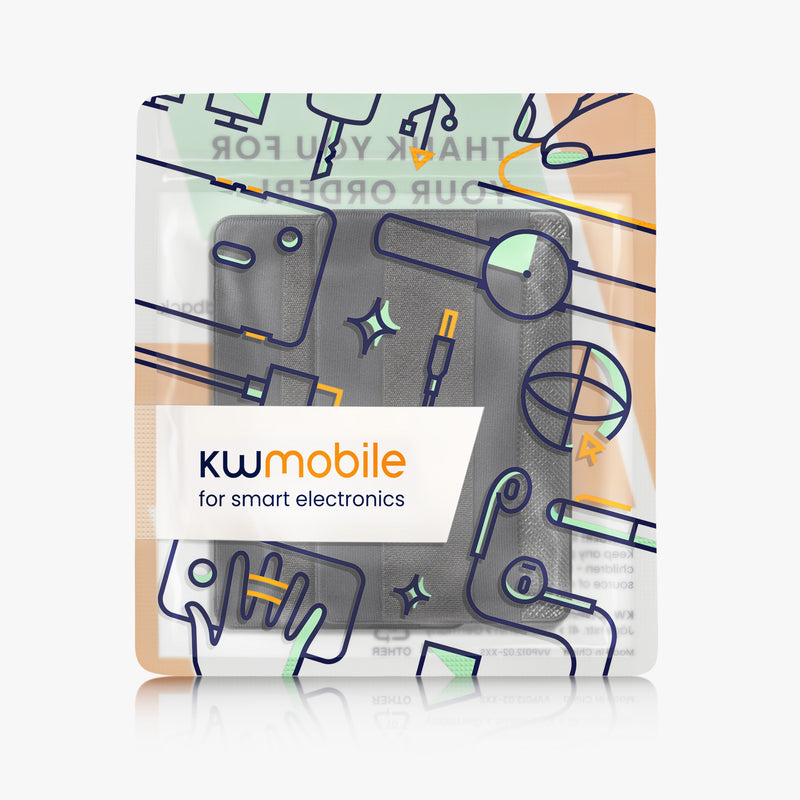 kwmobile Stick-on Card Holder for Smartphones Plastic Holder with Strap Space for up to 4 Cards