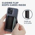 kwmobile Stick-on Card Holder for Smartphones Plastic Holder with Strap Space for up to 4 Cards