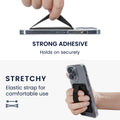 kwmobile Stick-on Card Holder for Smartphones Plastic Holder with Strap Space for up to 4 Cards