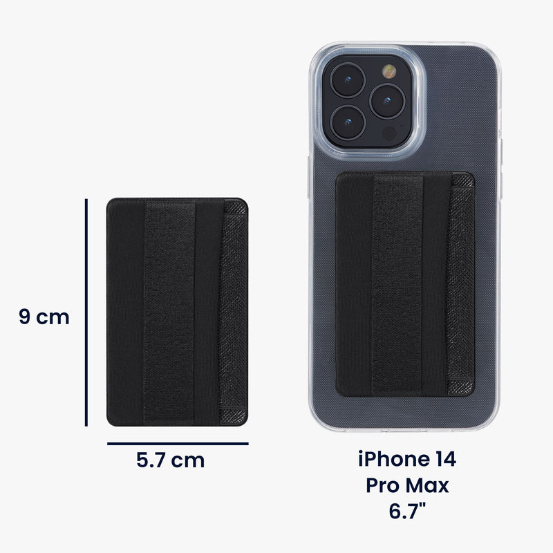 kwmobile Stick-on Card Holder for Smartphones Plastic Holder with Strap Space for up to 4 Cards