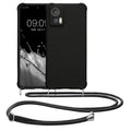 kwmobile Necklace Case compatible with Motorola Edge 30 Neo - Cover with Lanyard - Silicone Protective Case