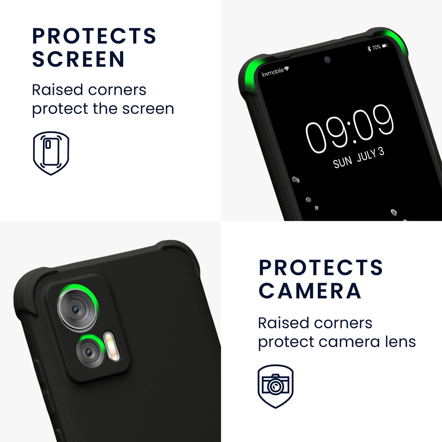kwmobile Necklace Case compatible with Motorola Edge 30 Neo - Cover with Lanyard - Silicone Protective Case