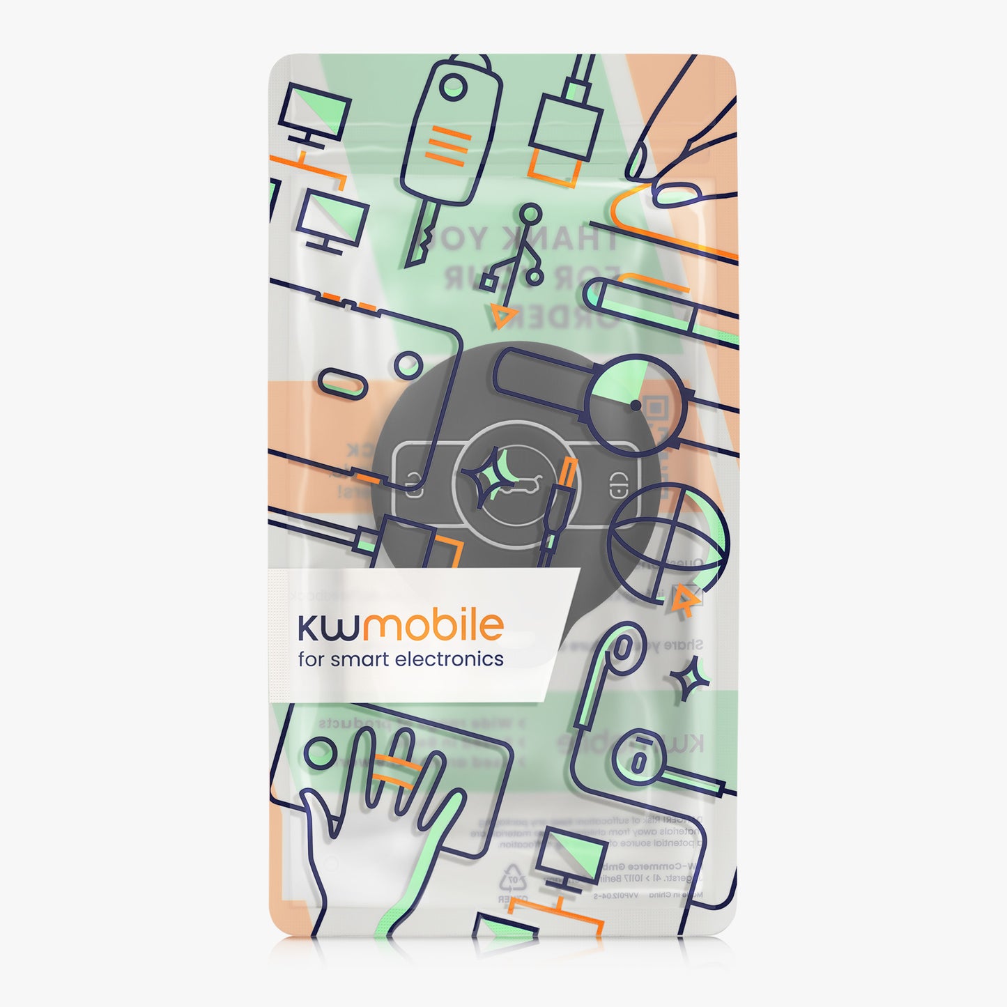kwmobile Car Key Cover Compatible with Mercedes Benz 3-Button Smart EQ Fortwo