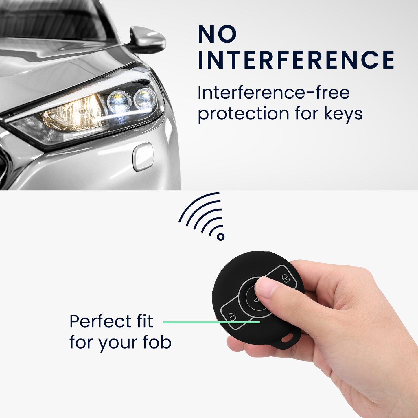 kwmobile Car Key Cover Compatible with Mercedes Benz 3-Button Smart EQ Fortwo
