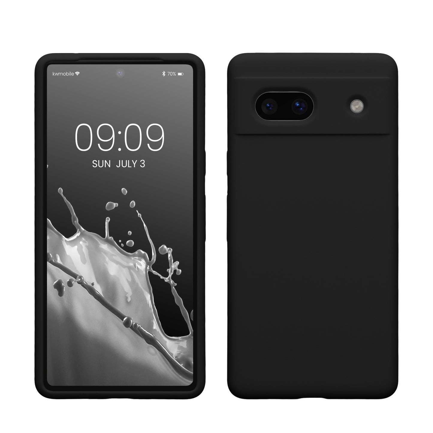 kwmobile Handyhülle für Google Pixel 7a Hülle, für Pixel 7a Case - Hülle Silikon - kabelloses Laden - Schwarz Schwarz  