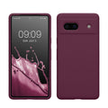 kwmobile Handyhülle für Google Pixel 7a Hülle, für Pixel 7a Case - Hülle Silikon - kabelloses Laden - Bordeaux Violett Bordeaux Violett  
