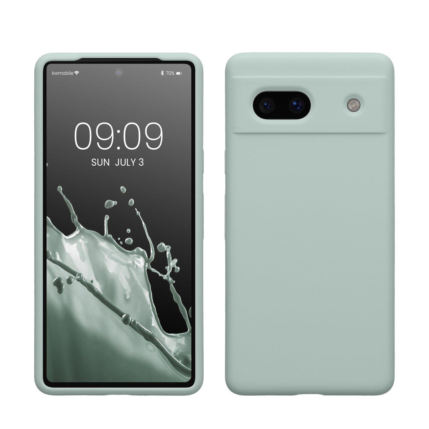 kwmobile Handyhülle für Google Pixel 7a Hülle, für Pixel 7a Case - Hülle Silikon - kabelloses Laden - Cool Mint Cool Mint  