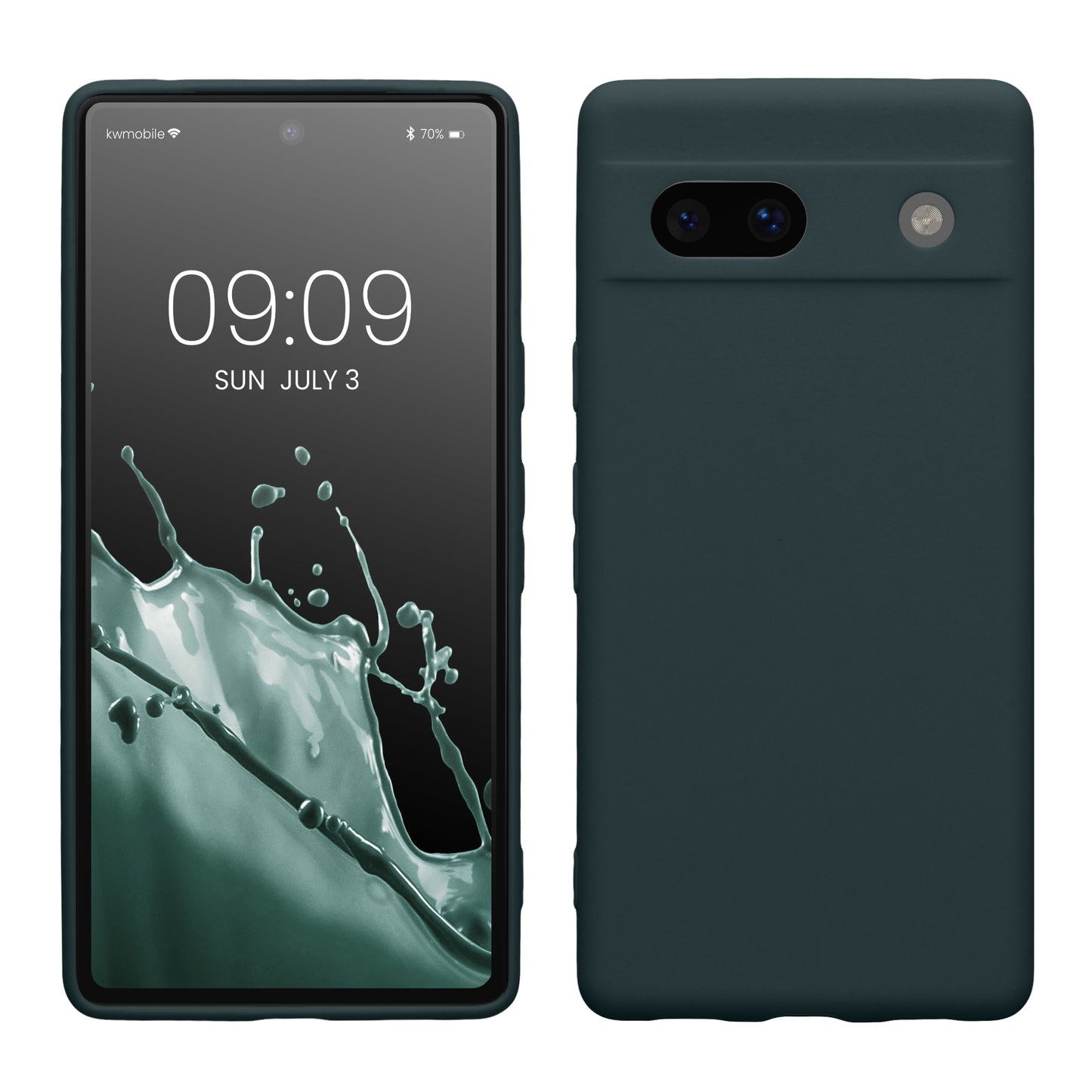 kwmobile Handyhülle kompatibel mit Google Pixel 7a Hülle - Handy Case aus weichem Silikon in Dunkler Schiefer Dunkler Schiefer  