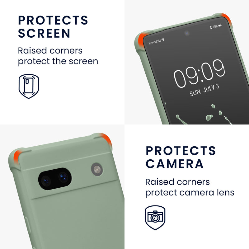 kwmobile Necklace Case compatible with Google Pixel 7a Cover - Case with Lanyard - Silicone Protective Cover