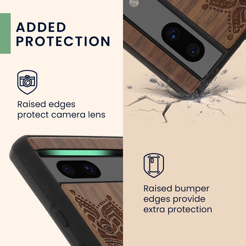 kwmobile Case Compatible with Google Pixel 7a Case Mobile Phone Cover TPU Phone Case Compass Vintage