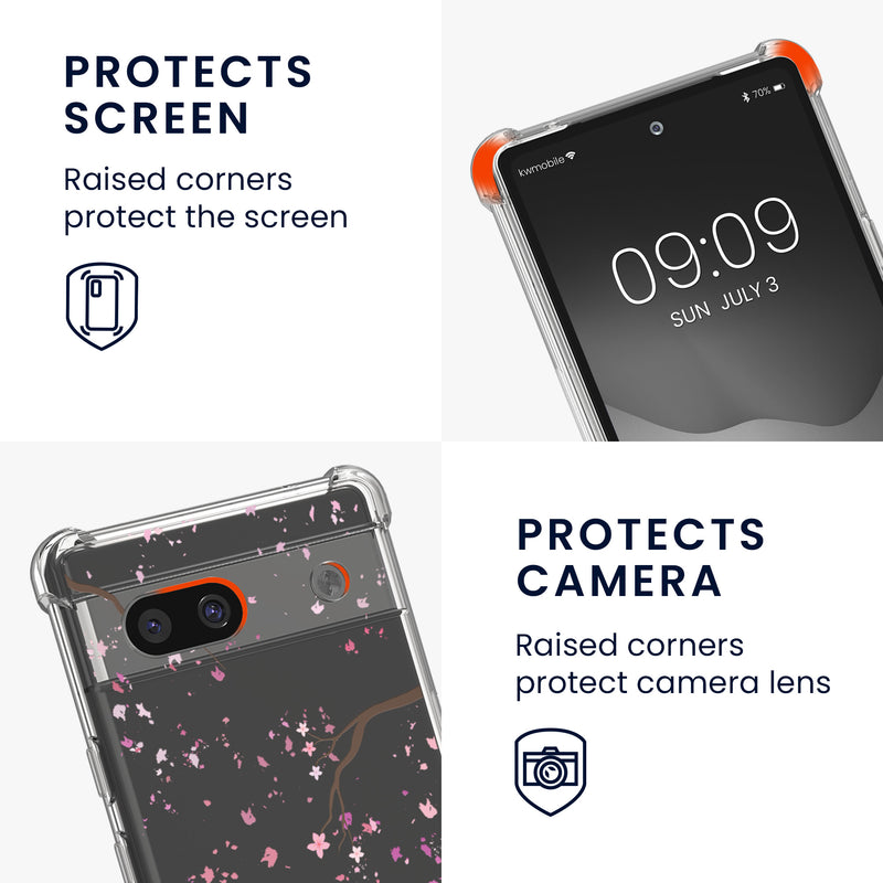 kwmobile Necklace Case Compatible with Google Pixel 7a Silicone Cover with Lanyard