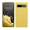 kwmobile Hülle kompatibel mit Google Pixel 7a Hülle - gummierte TPU Silikon Handyhülle - Schutzhülle für kabelloses Laden - Case in Strahlend Gelb Strahlend Gelb  