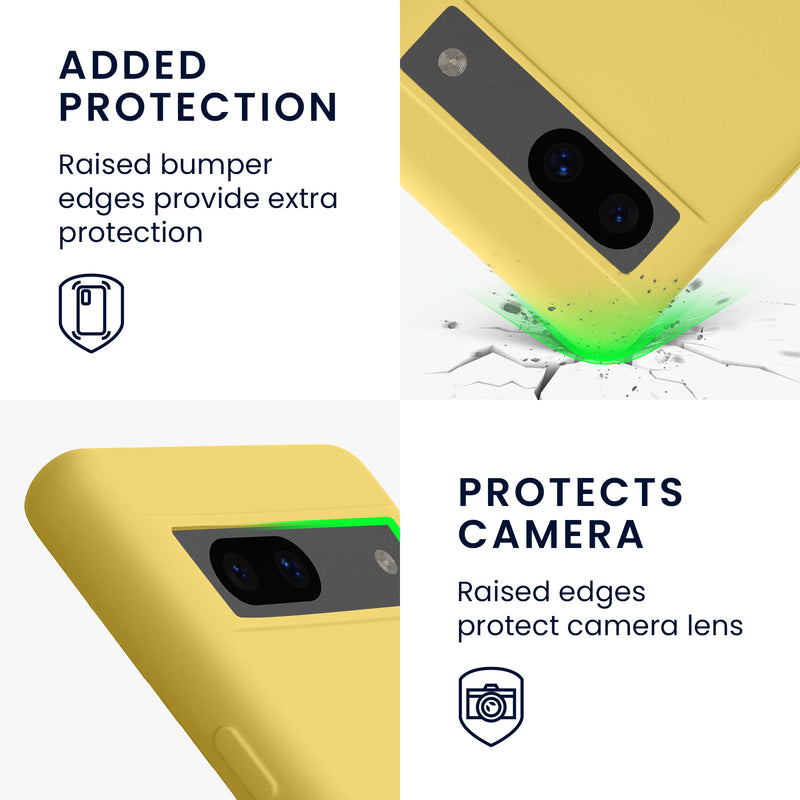 kwmobile Case compatible with Google Pixel 7a Cover - Rubberized Silicone Phone Case - Protective Case for Wireless Charging - Case
