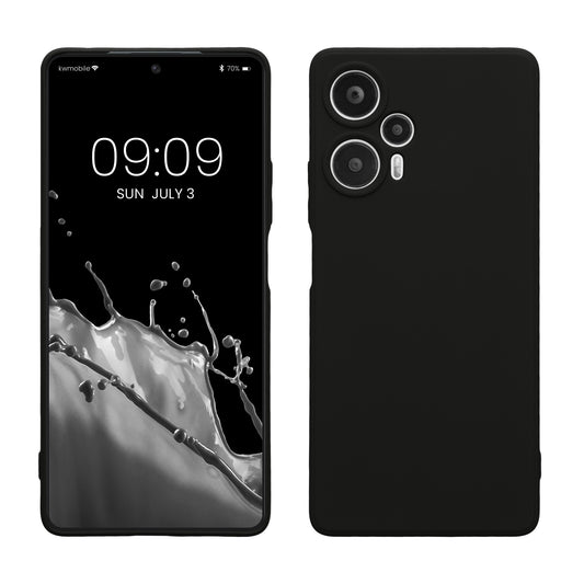 kwmobile Slim Case kompatibel mit Xiaomi Poco F5 5G Hülle - Handyhülle aus Silikon in Schwarz Schwarz  