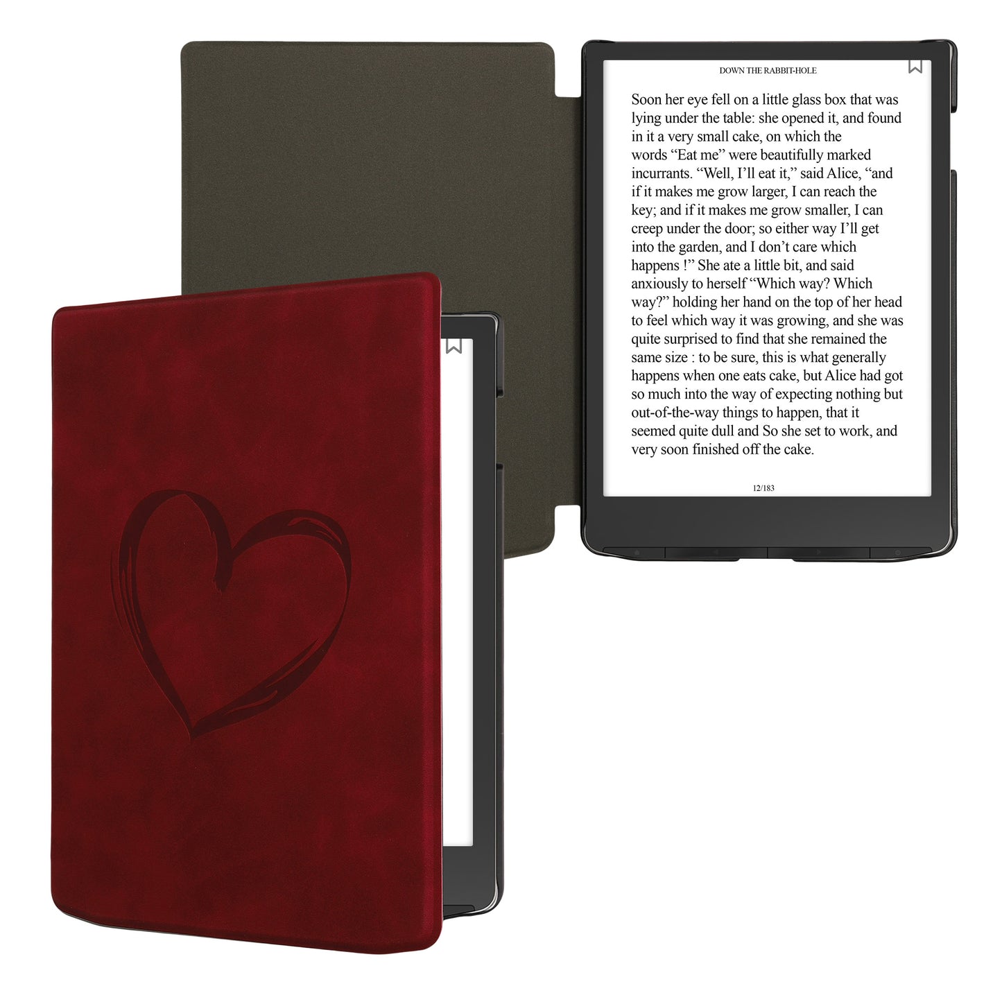 kwmobile Protective Case for Pocketbook InkPad 4 / Color 3 / Color 2 / Vivlio InkPad 4 / InkPad Color 3 Cover - eReader Case made of Faux Leather with Auto Sleep Function