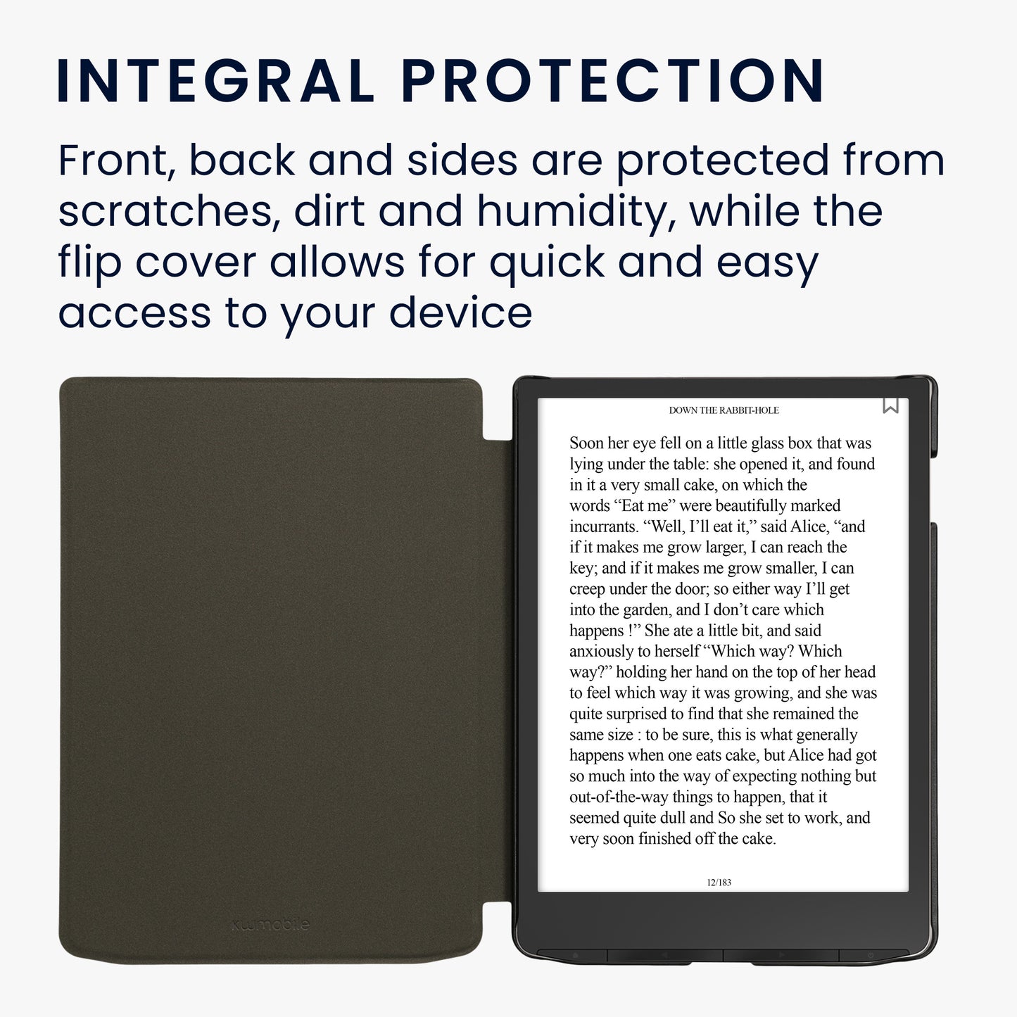 kwmobile Protective Case for Pocketbook InkPad 4 / Color 3 / Color 2 / Vivlio InkPad 4 / InkPad Color 3 Cover - eReader Case made of Faux Leather with Auto Sleep Function