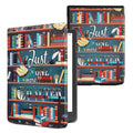 kwmobile Klapphülle kompatibel mit Pocketbook InkPad 4 / Color 3 / Color 2 / Vivlio InkPad 4 / InkPad Color 3 Hülle - eReader Case - Bibliothek Motto Mehrfarbig Mehrfarbig  [dsg02]