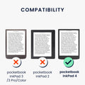 kwmobile Protective Case for Pocketbook InkPad 4 / Color 3 / Color 2 / Vivlio InkPad 4 / InkPad Color 3 Case - eReader Flip Case with Auto Sleep Function - Library Motto