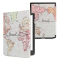kwmobile Klapphülle kompatibel mit Pocketbook InkPad 4 / Color 3 / Color 2 / Vivlio InkPad 4 / InkPad Color 3 Hülle - eReader Case - Travel Schriftzug Schwarz Mehrfarbig Schwarz  [dsg03]